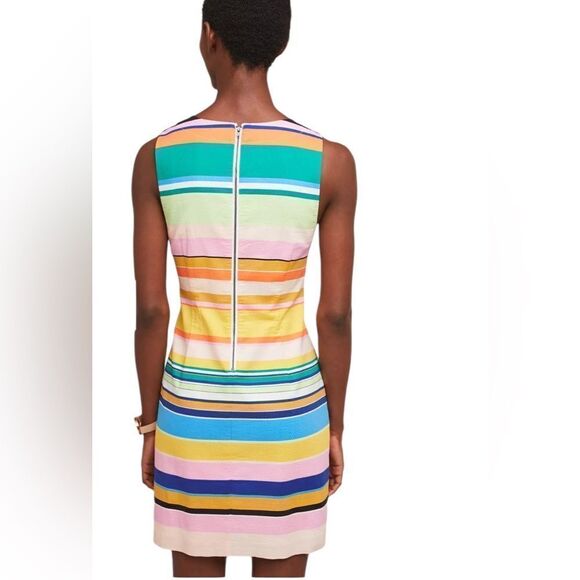 Tracy Reese x Anthropologie Coastal Shift Dress Striped Rainbow - Picture 2 of 13